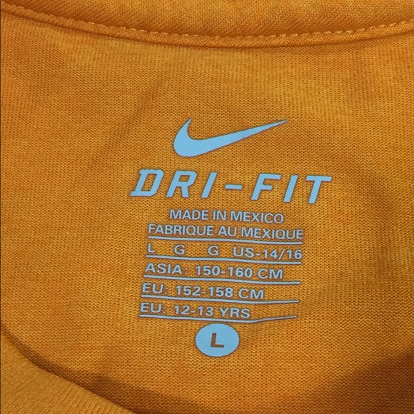 Nike Shirt Orange Sz Large Dri Fit Workout Top - Picture 8 of 8
